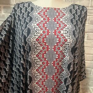 Alfani Black and Red Patterned Blouse